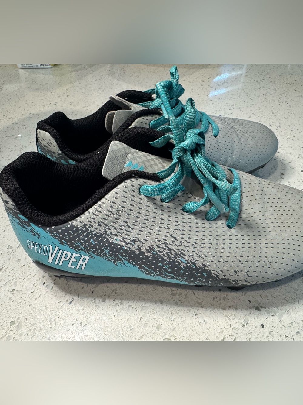 DSG Kids Speed Vipers Grey and Teal Athletic Shoes